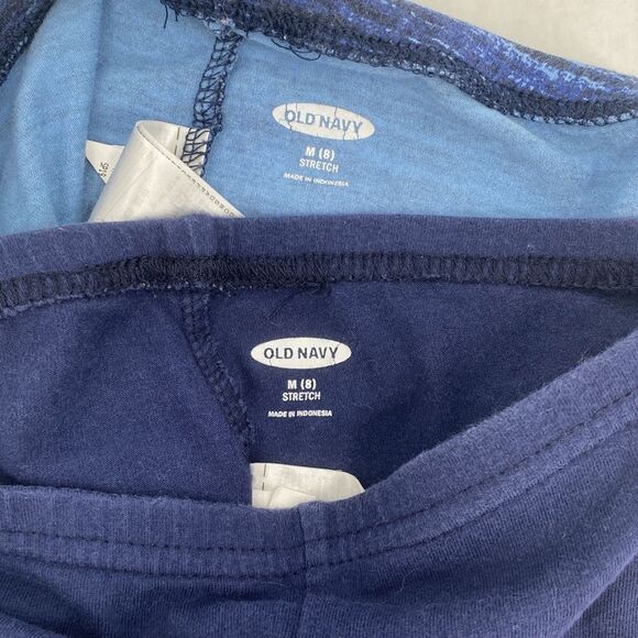 Old navy cropped leggings blue space dye size m 8 girls tie bottom - Picture 3 of 3